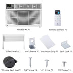 8,000 Btu Window Air Conditioner, Cools Up to 350 Sq. Ft with Cooling, 3 Fan Speed, Window-Mounted Room Ac Window Unit with Remote, Easy Install Kit