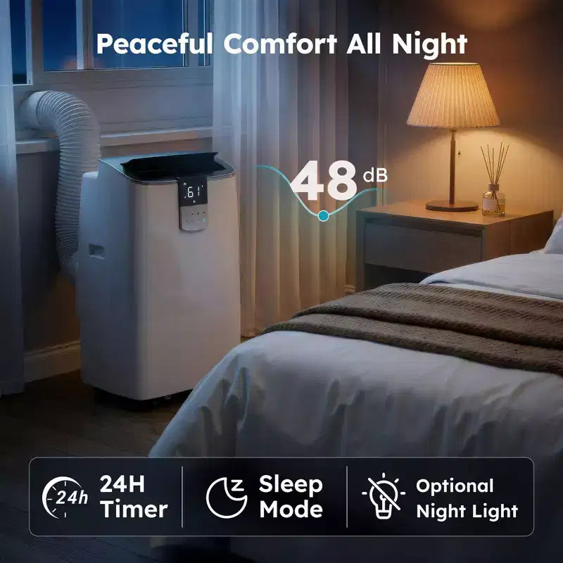 Simzlife Portable AC 14000 btu Quiet Air Conditioner, Cools 450 Sq.Ft, Multifunctional AC, Evaporative Air Cooler with Dehumidifier, Remote Control