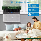 8,000 BTU U-Shaped Smart Inverter Air Conditioner C Cools up to 450 Sq. Ft., Ultra Quiet with Open Window Flexibility, Ultra Quiet, Energy Efficient