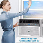 8,000 BTU U-Shaped Smart Inverter Air Conditioner C Cools up to 450 Sq. Ft., Ultra Quiet with Open Window Flexibility, Ultra Quiet, Energy Efficient