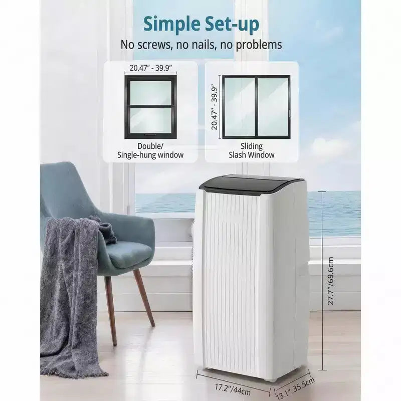 Aire acondicionado portátil, unidad de CA portátil 5 en 1 de 12000 BTU, ventilador frío y control remoto en seco, hasta 51 m²