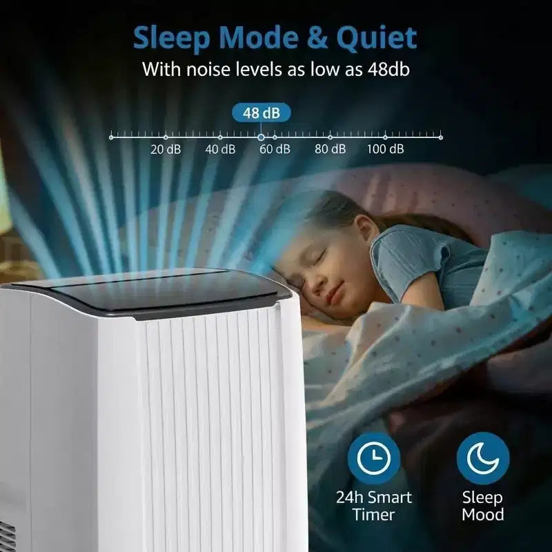 Aire acondicionado portátil, unidad de CA portátil 5 en 1 de 12000 BTU, ventilador frío y control remoto en seco, hasta 51 m²