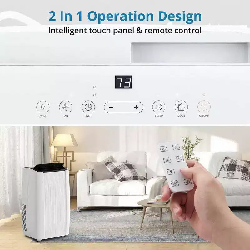 Aire acondicionado portátil, unidad de CA portátil 5 en 1 de 12000 BTU, ventilador frío y control remoto en seco, hasta 51 m²