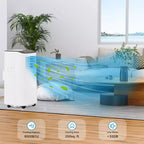 Acondicionador de aire portátil, 8000 BTU, enfriamiento silencioso con control remoto, diseño sin ventilación y autoevaporación, para habitaciones grandes, unidad de aire acondicionado de pie.