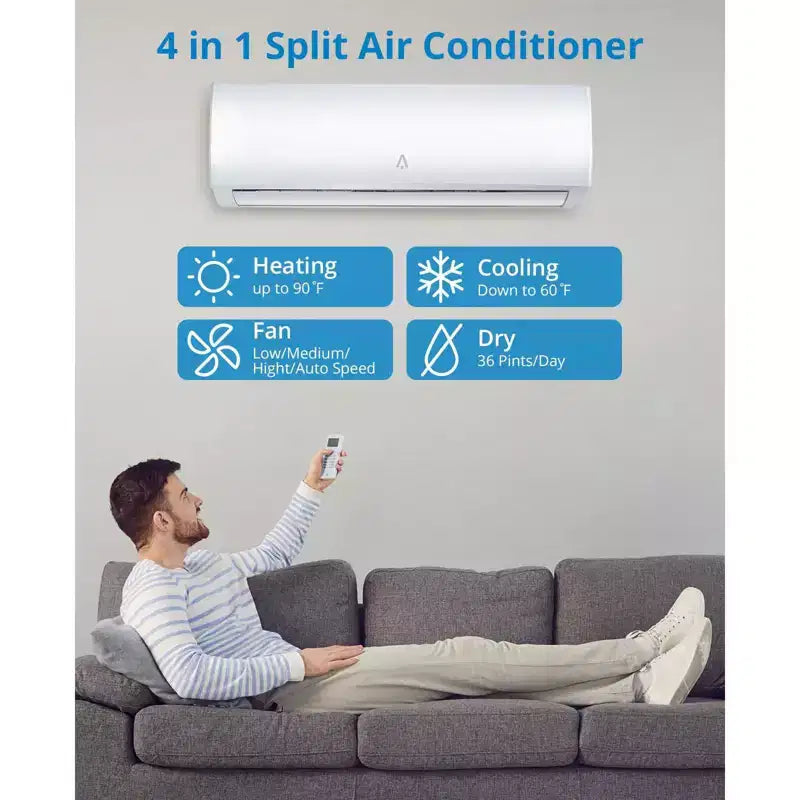 Mini Split Air Conditioning/Heating System, 19 Seer2 Inverter Mini Split Ac for Cooling Up to 450/750 Sq. Ft., Ductless Mini Split Heat Pump