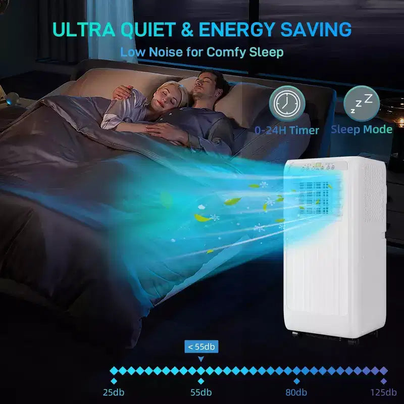 Portable AC 10,000 BTU 3-in-1 with Remote Cooling Dehumidifier Fan for 450 Sq Ft Quiet Sleep Mode 24H Timer Window Kit