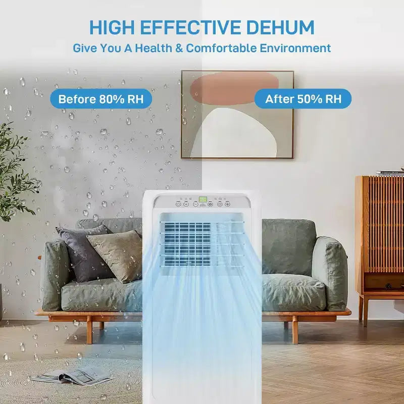 Portable AC 10,000 BTU 3-in-1 with Remote Cooling Dehumidifier Fan for 450 Sq Ft Quiet Sleep Mode 24H Timer Window Kit