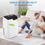 Aires acondicionados portátiles de 12000 BTU, aire acondicionado 3 en 1 con ventilador y deshumidificador, enfriamiento silencioso para habitaciones de hasta 50 m².
