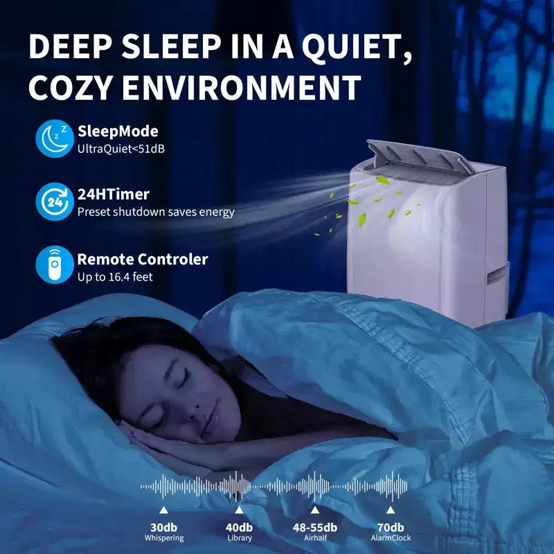 14,000 BTU Portable AC Unit Multi-Functional Cooling Dehumidifier Fan Automatic Dehumidification LED Touch Panel Remote Window Vent Kit