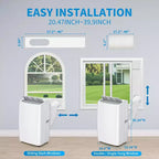 14,000 BTU Portable AC Unit Multi-Functional Cooling Dehumidifier Fan Automatic Dehumidification LED Touch Panel Remote Window Vent Kit