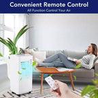 10000 BTU Portable Air Conditioner - 3-in-1 Cooling, Dehumidifier, Fan for Rooms Up to 450 Sq ft, with Remote, Sleep Mode, 24H Timer & Easy Mobility