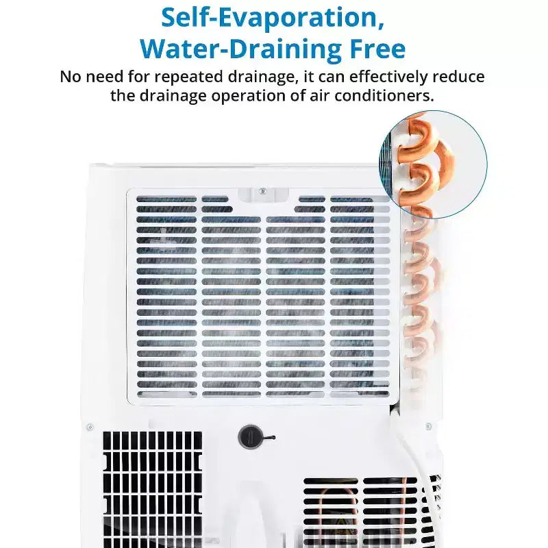 Unidad de aire acondicionado portátil de 14000 BTU, aire acondicionado con control remoto, funciones de frío, ventilador y deshumidificación, modo de suspensión/temporizador de 24 horas, enfría 65 m²