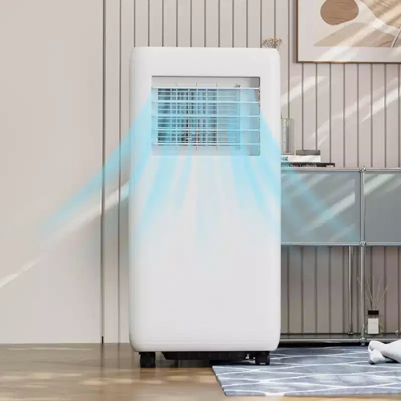 10k BTU Portable AC Unit 4-in-1 Free Standing Cooling Dehumidifier Fan Air Cooler Quiet Night Mode Eco Flow Fan Remote Window Kit