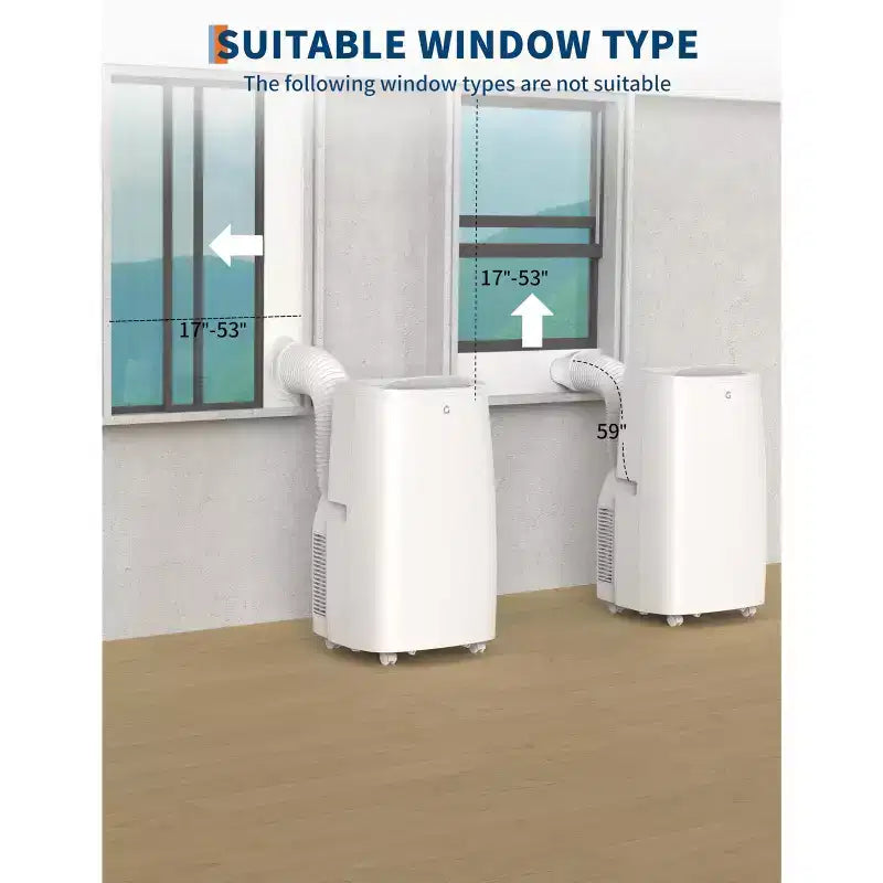 Portable Air Conditioner, 14000 BTU Dual Hose Portable Air Conditioner and Heating, Inverter Ac Unit for 750 Sq ft