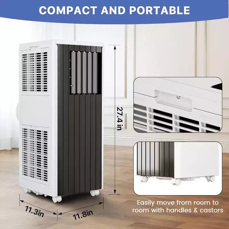 8,000BTUs Portable Air Conditioners Room Up to 350 Sq.Ft, 4-In-1 Portable Ac With Cool, Fan, Dehumidifier &Sleep Mode,Indoor Ac Unit w/Remote Control