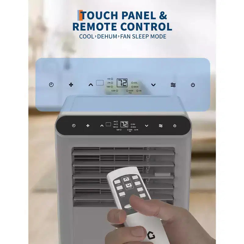 Acondicionador de aire portátil de 8.000 BTU, unidades de CA portátil 4 en 1 para habitaciones con ventilador, deshumidificador, enfría hasta 350 pies cuadrados, aire acondicionado de habitación, control remoto
