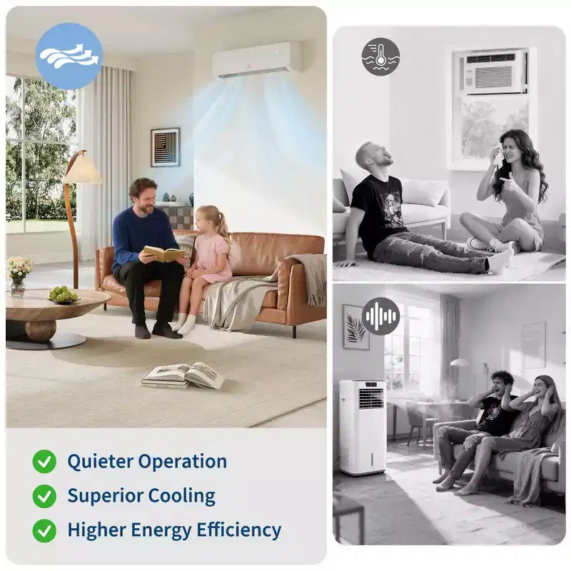 Ultra silencioso 42 dB | 12000 BTU 19 SEER Aire acondicionado mini-split sin conductos con bomba de calor | 3 en 1 Enfriamiento, Calefacción y Deshumidificación | Sistema de CA Inverter blanco 230 V