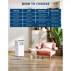 8000 BTU Portable Air Conditioners 3 in-1 Portable AC Unit Cooling Up to 350 Sq.Ft Quiet Standing Air with Remote Control, Cool, Fan, Dehumidifier