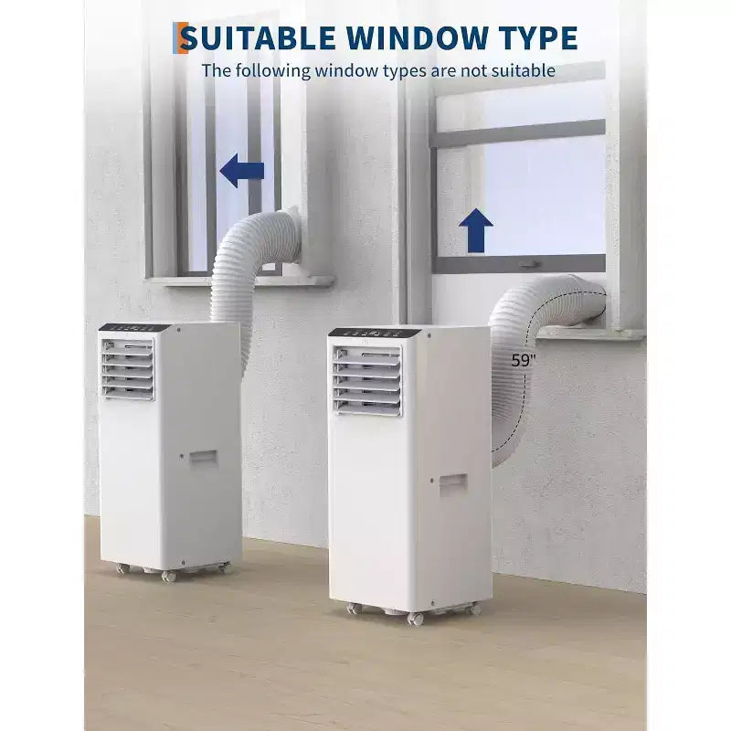 8000 BTU Portable Air Conditioners 3 in-1 Portable AC Unit Cooling Up to 350 Sq.Ft Quiet Standing Air with Remote Control, Cool, Fan, Dehumidifier