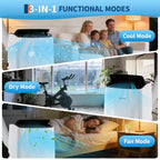 14000 BTU Portable Air Conditioner, 3-in-1 Portable Indoor AC Unit for Rooms to 700 Sq. Ft. with Cooling, Dehumidifier & Fan Modes, Remote, 24H Timer