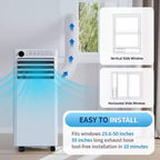 Aire Acondicionado Portátil de 8,000 BTU - Unidad de CA 3 en 1 Blanca (1 Paquete) para Habitaciones de hasta 350 Sq.Ft | Incluye Control Remoto, Kit para Ventana y Temporizador de 24H para Dormitorio
