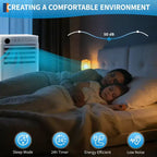 Aire Acondicionado Portátil de 8,000 BTU - Unidad de CA 3 en 1 Blanca (1 Paquete) para Habitaciones de hasta 350 Sq.Ft | Incluye Control Remoto, Kit para Ventana y Temporizador de 24H para Dormitorio
