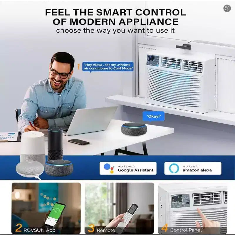 18,000 BTU Window AC - White Cool/Heat Unit (1 Pack) for Large Rooms | Energy Efficient with Easy Installation