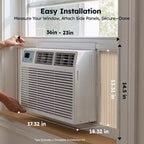 Simzlife Smart 10000 BTU Window Air Conditioner, 3-in-1 AC for 450 Sq.Ft, APP Control, Easy Installation, Energy-Saving & Quiet Operation, White