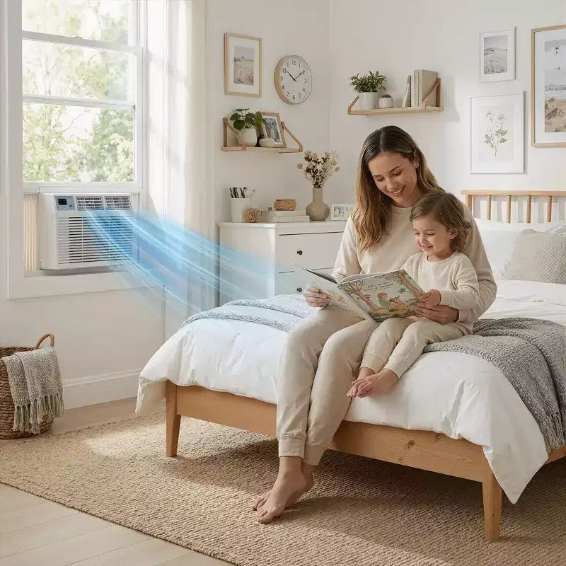 Simzlife Smart 10000 BTU Window Air Conditioner, 3-in-1 AC for 450 Sq.Ft, APP Control, Easy Installation, Energy-Saving & Quiet Operation, White