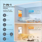 23,200 BTU Smart Window AC Heat Pump - 7-in-1 White Unit (1 Pack) for Large Rooms up to 950 Sq.Ft | WiFi/Alexa Enabled, 208/230V