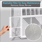 23,200 BTU Smart Window AC Heat Pump - 7-in-1 White Unit (1 Pack) for Large Rooms up to 950 Sq.Ft | WiFi/Alexa Enabled, 208/230V