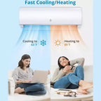 9,000 Btus Mini Split AC, 19 SEER2 Wall Mounted AC with Heat Pump & Installation Kits,Cools up to 450 Sq.Ft, WIFI and Remote Control, 115V