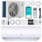 9,000 Btus Mini Split AC, 19 SEER2 Wall Mounted AC with Heat Pump & Installation Kits,Cools up to 450 Sq.Ft, WIFI and Remote Control, 115V