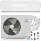 9000 BTU Mini Split AC System 19 SEER2 Wall-Mounted Ductless Heat Pump 3-in-1 Cooling Heating Dehumidifier 115V Inverter for Rooms Up to 450 Sq Ft