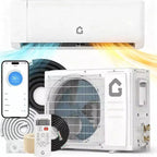 18,000 BTU 23 SEER2 Mini Split AC/Heat Pump - WiFi/Alexa, Ultra-Quiet, 208-230V, White, Cools/Heats 1,250 Sq.Ft, Complete Installation Kit