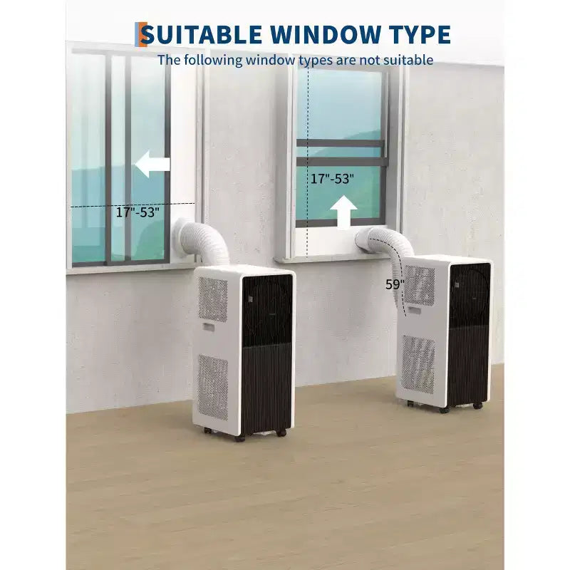 14,000 BTU 3-in-1 Portable Air Conditioner - White/Black, Cools 750 Sq.Ft, Ultra Quiet, Includes Remote for Bedroom/Living Room/Office