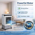 Portable Air Conditioner Fan - 3-Speed White+Grey Evaporative Cooler (1 Pack) | 31L Capacity with Remote for Bedroom/Dorm/Office