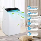 14,000 BTU Portable AC - 4-in-1 White Floor Unit (1 Pack) for Large Rooms Up to 750 Sq.Ft | Heater & Dehumidifier Included
