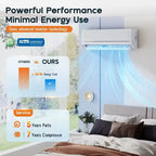 AMERLIFE 12,000 BTU Mini Split Air Conditioner with Heat Pump, 220V Inverter, WiFi Control, 750 Sq Ft Coverage