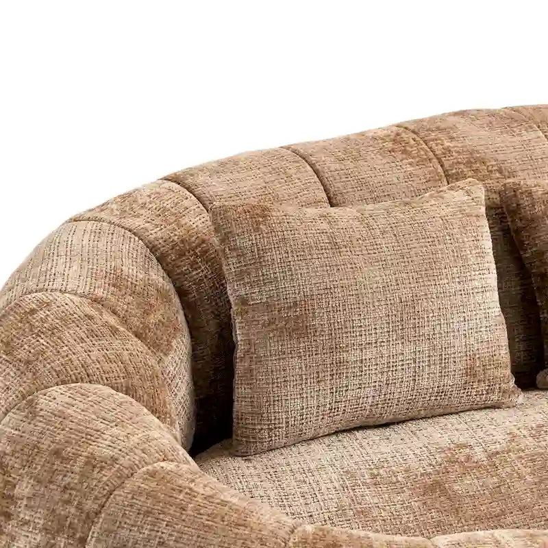 Sillón Chaise Lounge Moderno de Chenilla Café 59