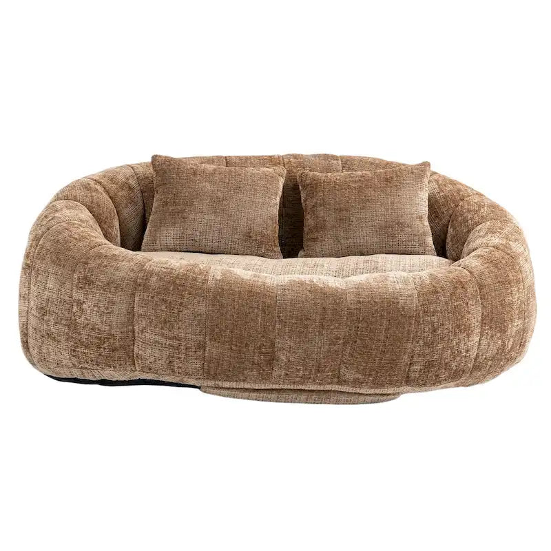 Sillón Chaise Lounge Moderno de Chenilla Café 59