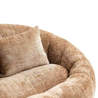 Sillón Chaise Lounge Moderno de Chenilla Café 59