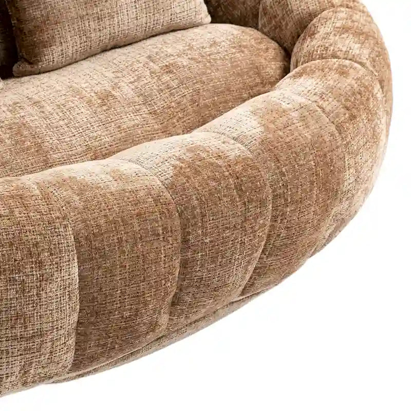 Sillón Chaise Lounge Moderno de Chenilla Café 59