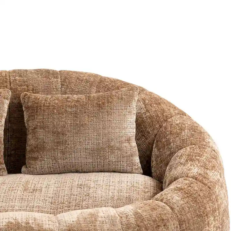 Sillón Chaise Lounge Moderno de Chenilla Café 59