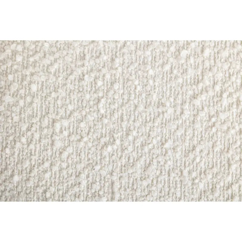Sillón barril tapizado en bouclé blanco crema 31 con base giratoria
