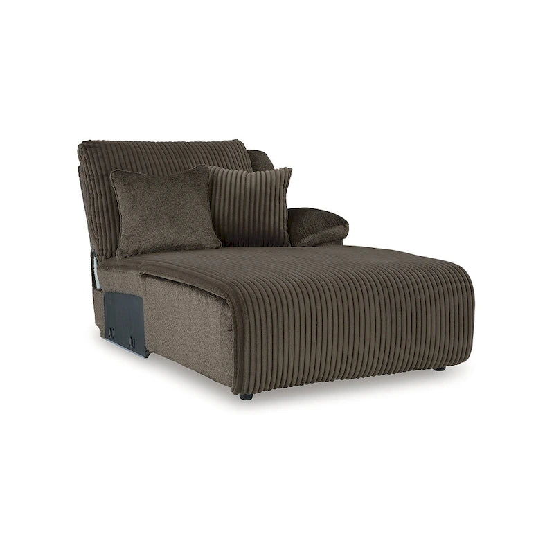 Seccional Reclinable de 6 Piezas Top Tier Marrón con Chaise - 147W x 134D x 41H