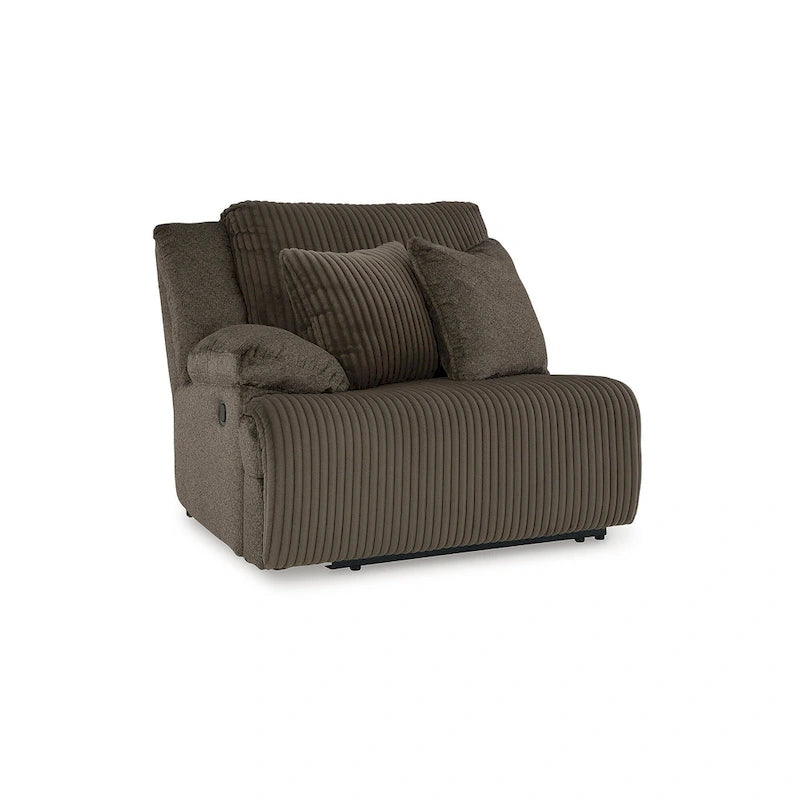 Seccional Reclinable de 6 Piezas Top Tier Marrón con Chaise - 147W x 134D x 41H