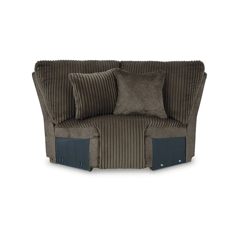 Seccional Reclinable de 6 Piezas Top Tier Marrón con Chaise - 147W x 134D x 41H