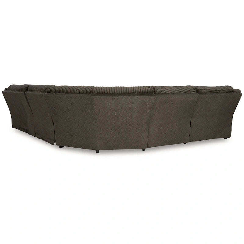Seccional Reclinable de 6 Piezas Top Tier Marrón con Chaise - 147W x 134D x 41H