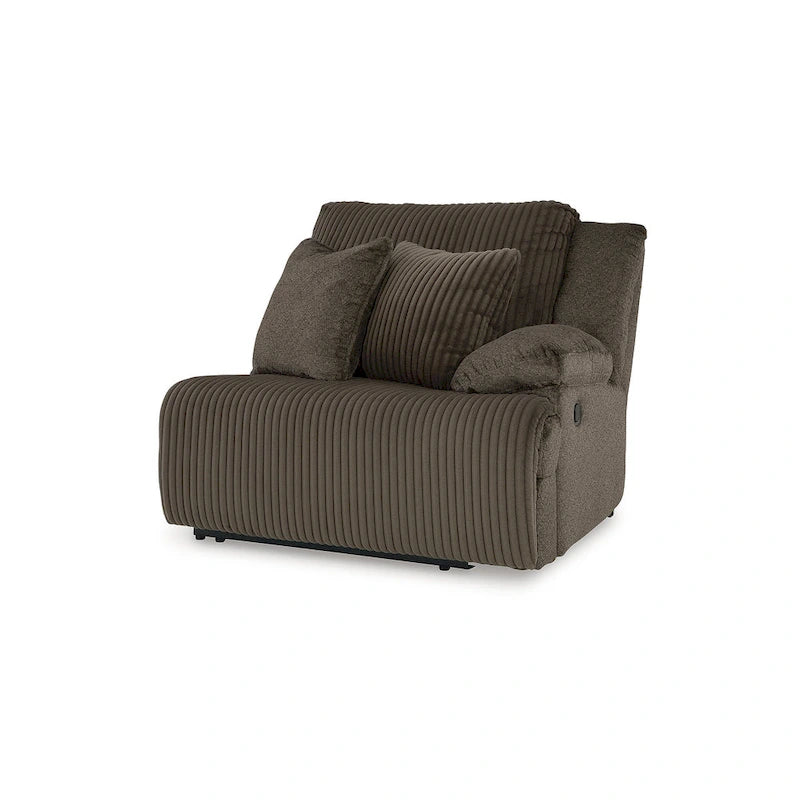Seccional Reclinable de 6 Piezas Top Tier Marrón con Chaise - 147W x 134D x 41H